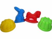 Формочки 2 шт + формочки (заяц+лошадка) для игры с песком