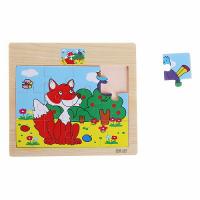 Пазл малый "Лиса и птичка", 12 элементов