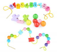 Шнуровка "Деревянные бусины и цифры"