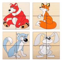 Разрезные картинки "Лесные животные"