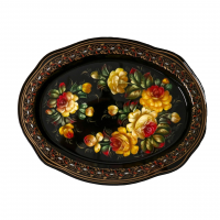 Поднос с жостовской росписью, 30х23 см
