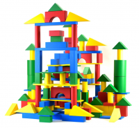 Конструктор детский деревянный СТРОИТЕЛЬ напольный цельнодеревянный 244 элемента