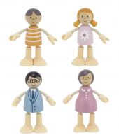 Развивающие игрушки из дерева Набор куколок "Семья" (папа, мама, дочь, сын) 
