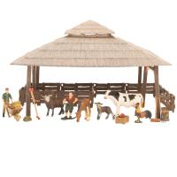 Набор фигурок животных cерии "На ферме": Ферма игрушка, корова, овцы, петух, жеребенок, фермеры, инвентарь - 21 предмет