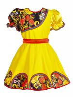 Танцевальное платье желтое с хохломой (элит)