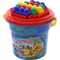 Конструктор "Юниор", 57 элементов (в ведре с крышкой)