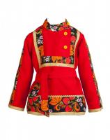 Косоворотка "Золотая хохлома" красная (элит)