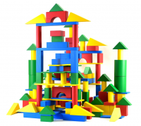 Конструктор детский деревянный СТРОИТЕЛЬ напольный цельнодеревянный 257 элементов