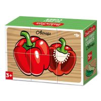 Кубики деревянные «Овощи» 6 штук