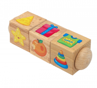 Кубики деревянные на оси «Учим формы»